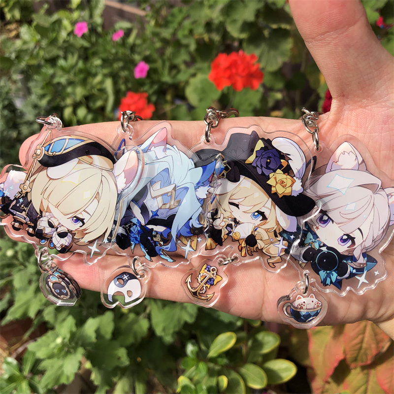 ゲームインパクト Fatui ドクターナイフアルレッキーノ Lyney Neuvillette コスプレアニメ衣装キーホルダーキーアクセサリーペンダント