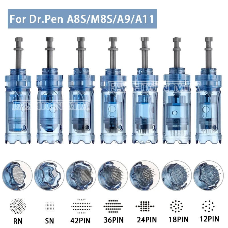 5/10/20pcs Dr ปากกา A8S A9 M8S Microneedle ตลับหมึก 12/24/36/42/3D/Nano Micro เข็ม Derma ปากกาเปลี่ยน Microneedling เข็ม