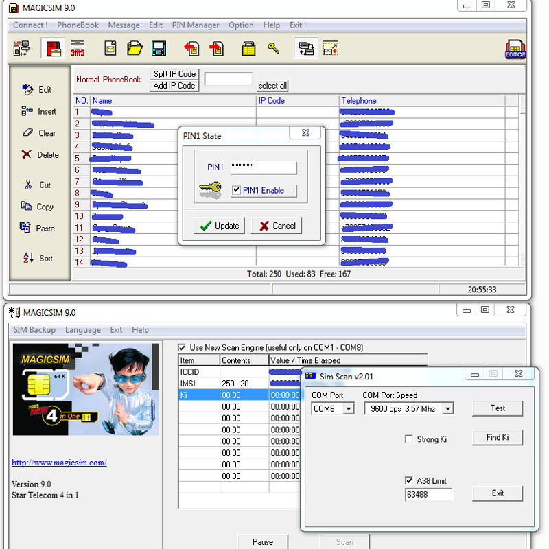 Kit de copia/clonador SIM USB Lector de tarjetas SIM GSM CDMA SMS Backup + lector de tarjetas CD
