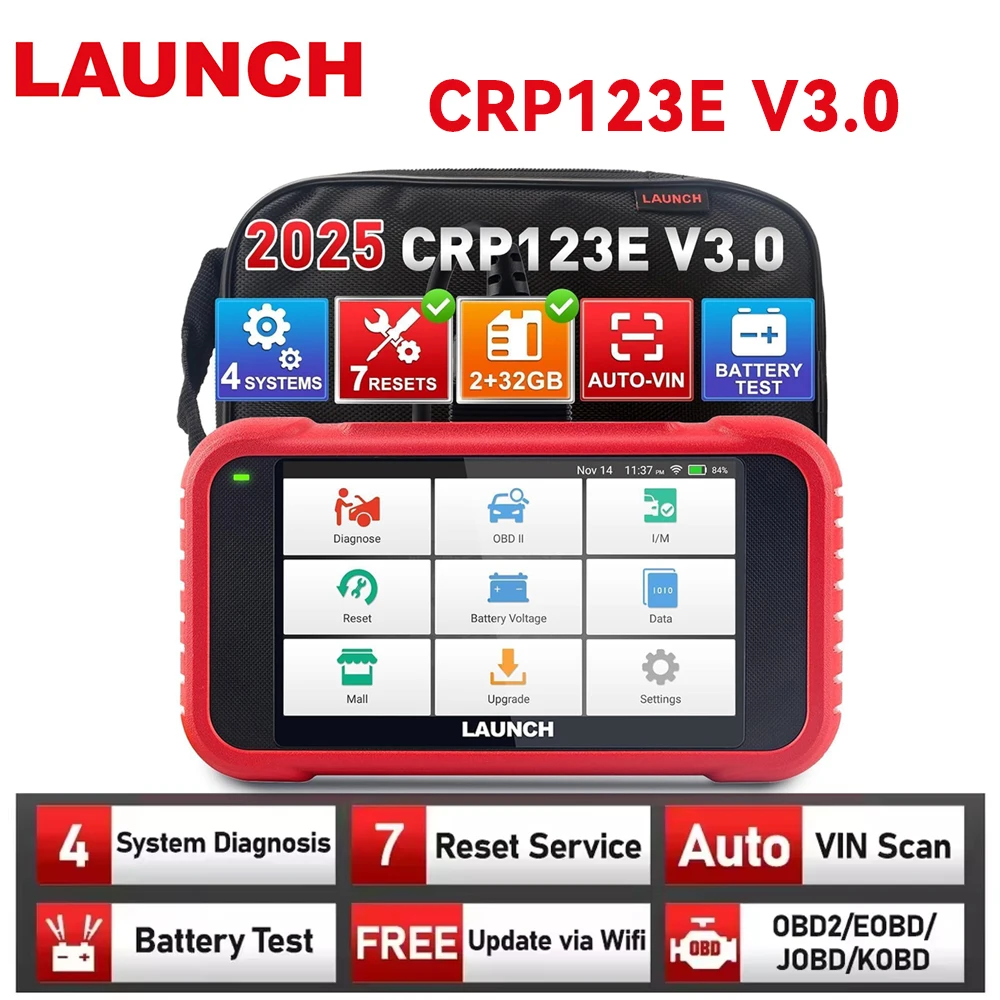 LAUNCH X431 CRP123E V3.0 OBD2 Автомобильный сканер SAS Oil ETS DPF Диагностический инструмент для сброса прокачки двигателя ABS Airbag SRS AT Code Reader