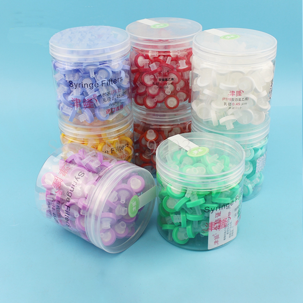100 teile/schachtel Labor 13mm/25mm MCE/Nylon/PTFE Millipore Membran Spritze Filter, 0,22 ODER 0,45um Nadel Filter Labor Ausrüstung