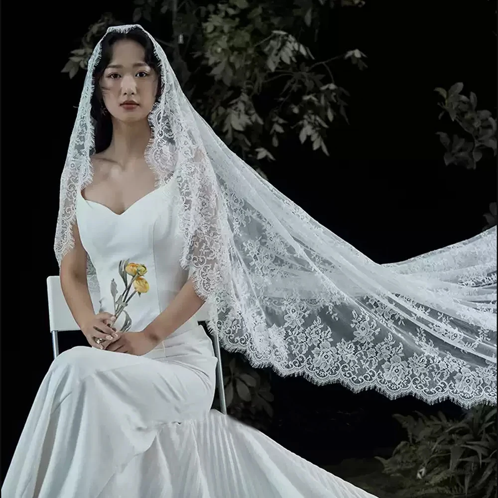 Velo de novia de encaje de una capa 1T velos de novia velos de novia personalizados