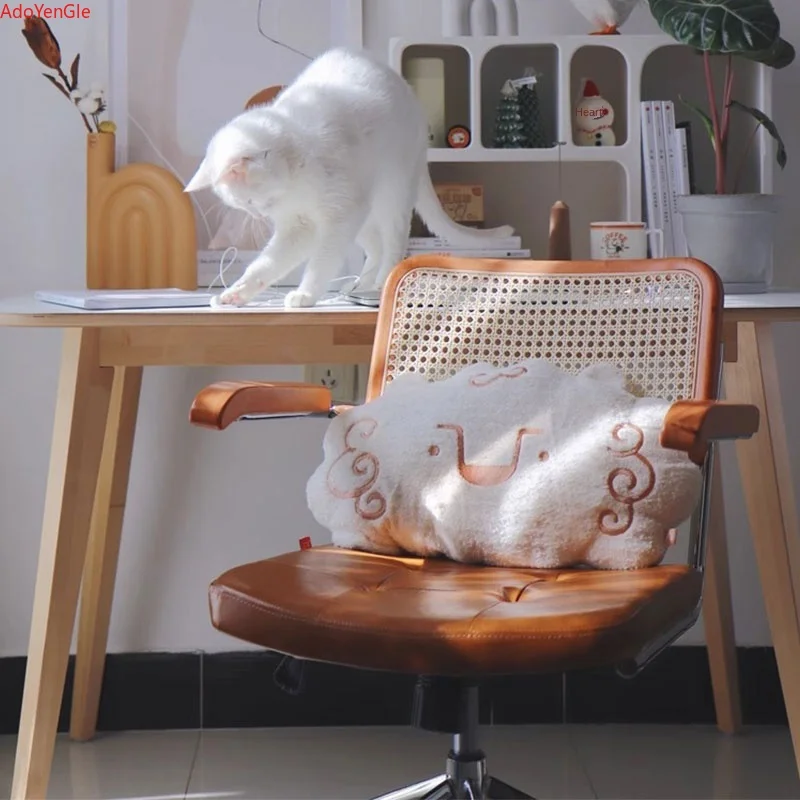 Log Ancient Rattan Woven Computer armchair Home Office Nordic Retro Lifting Rotating Universal Wheel Room Casual Game Chair