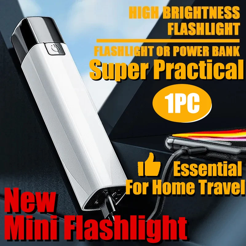 Brillante Super Mini USB Iluminación impermeable Foco portátil Linterna recargable para juegos en interiores y exteriores Camping y pesca