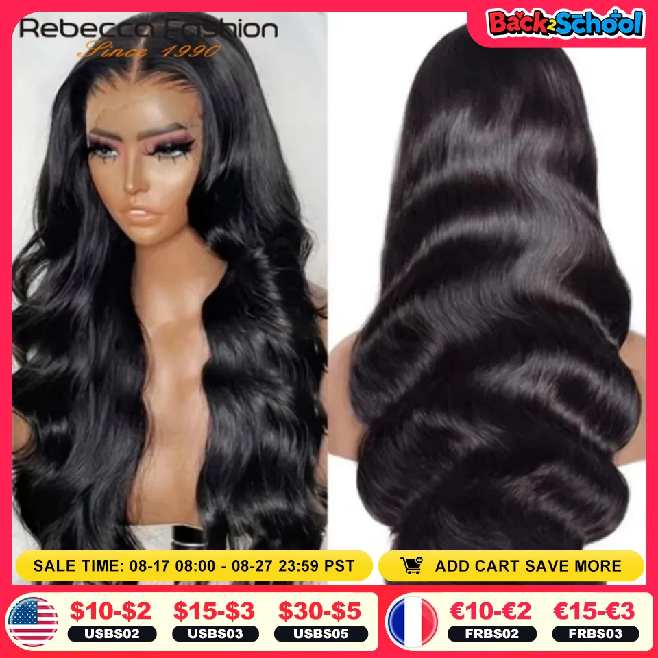 Rebecca Sóng Thân Ren Mặt Trước Bộ Tóc Giả 180D Trong Suốt Ren Phía Trước Tóc Giả Tóc Tóc Giả T Phần Ren Tóc Giả Brasil Cơ Thể sóng Tiểu Thư