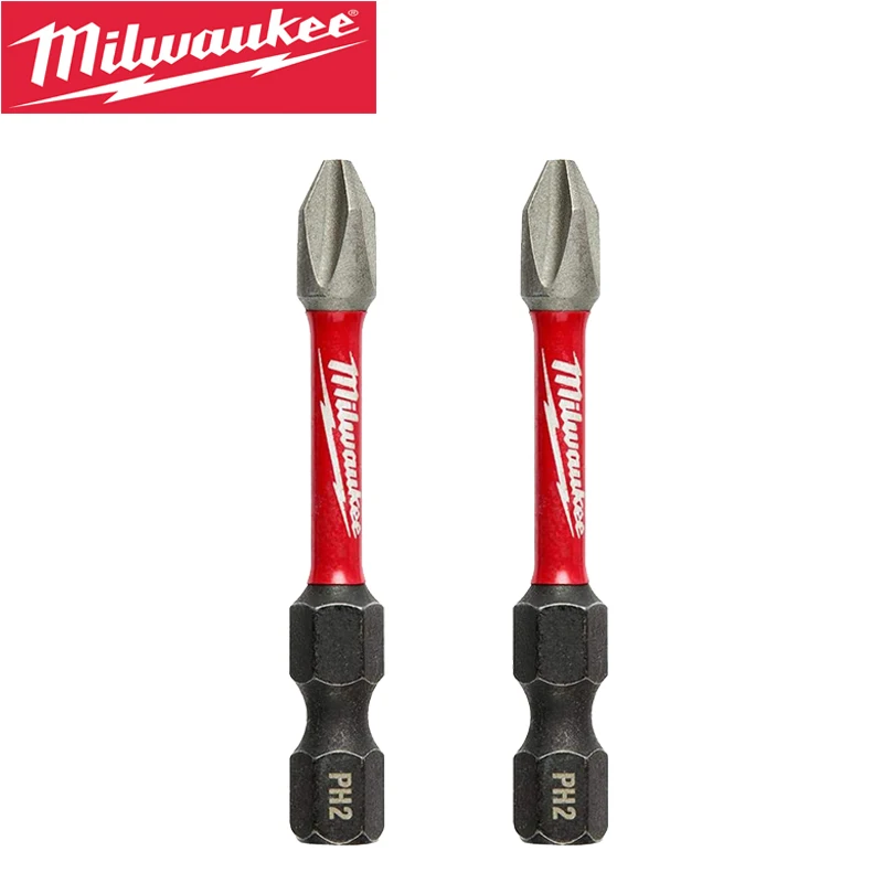 Milwaukee-brocas Philips PH2 originales, 50MM, para destornillador eléctrico, agujero de perforación fijo, accesorios de herramientas de cabezal por lotes, 2 uds.