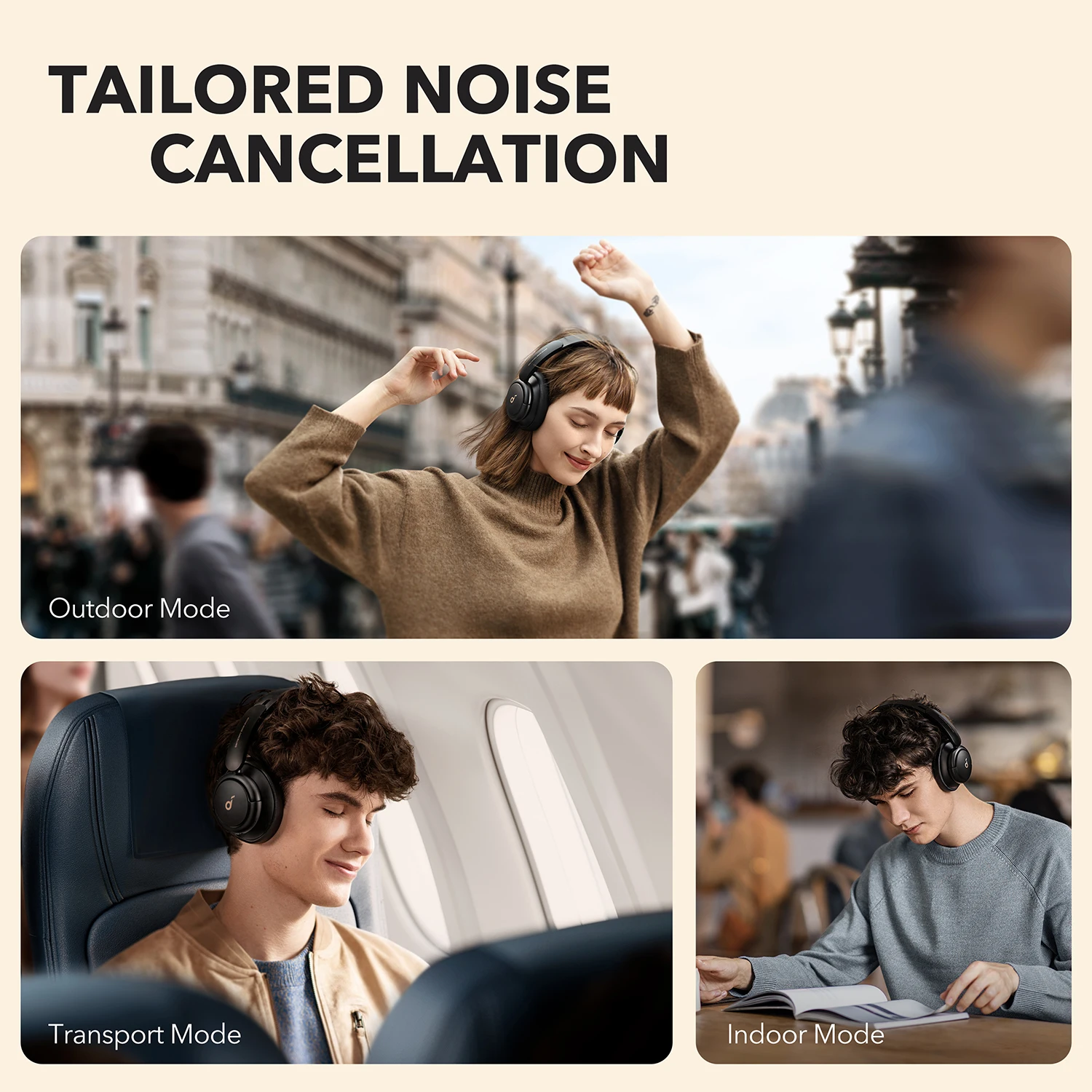 Cuffie Soundcore Life Q30 con design over-ear Bluetooth ANC ibrido Audio wireless ad alta risoluzione