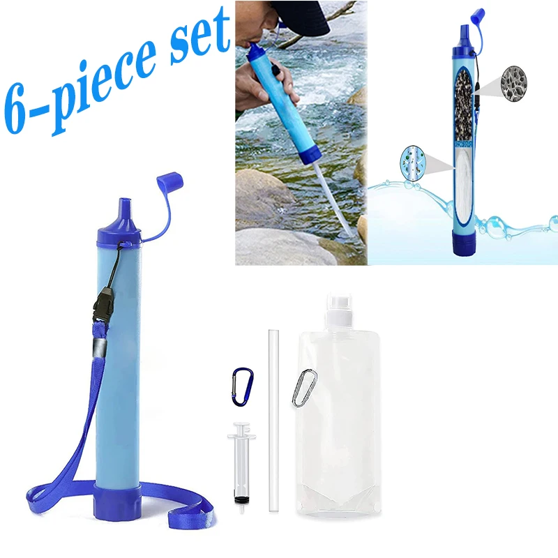 Outdoor waterzuiveraar Kamperen Wandelen Noodleven Draagbare luchtreiniger Waterfilter Geschikt voor bekeren, meren Buiten kamperen