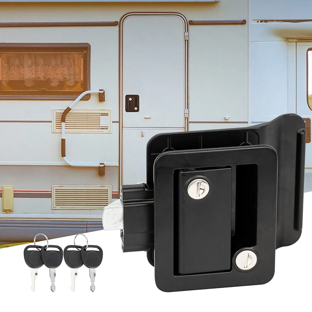 DaierTek RV Trailer Camper Eingangstürschloss RV Türschloss Ersatz Doppelte offene Tür mit Riegel Computerschlüssel Türgriff