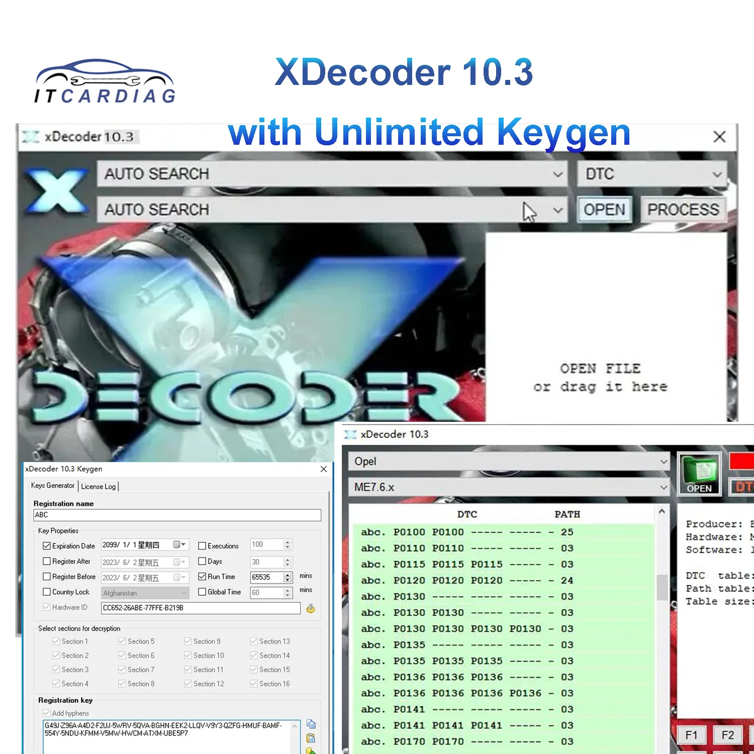 XDecoder-eliminador de DTC 10,3, desactivación de Software, desactivación de errores, para muchas computadoras portátiles