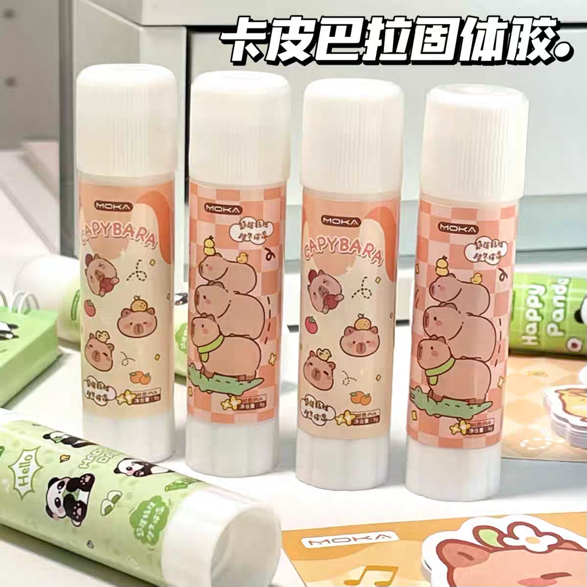 10Pcs/Lot Cute Cartoon Capybara Jelly Solid Glue Stick Learning Office School stationery Supplies Handmade Diy Solid Glue