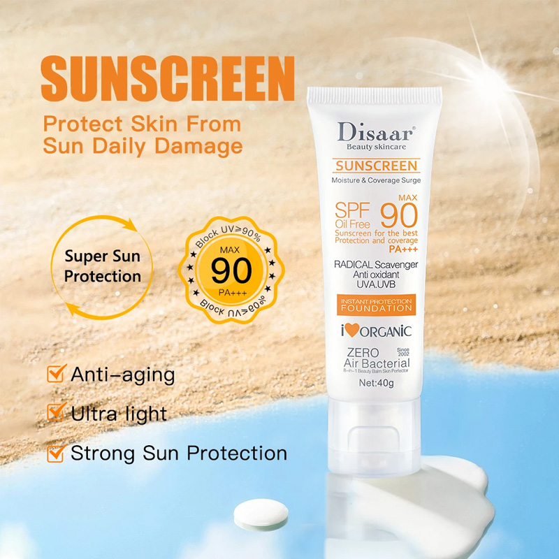 Disaar Sonnenschutzcreme für das Gesicht, LSF 90, Körperschutz, Sonnenlotion, Original Gesichtskörper, feuchtigkeitsspendender UV-Schutz, Sonnenschutz