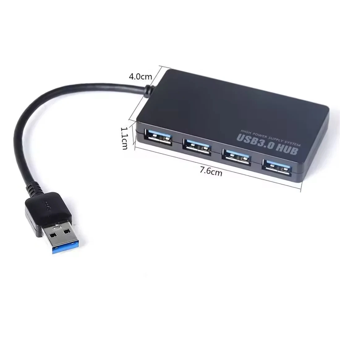 Hub USB 3.0 haute vitesse, adaptateur séparateur de câble de données à 4 ports, extenseur Plug And Play multisystème pour une connectivité améliorée