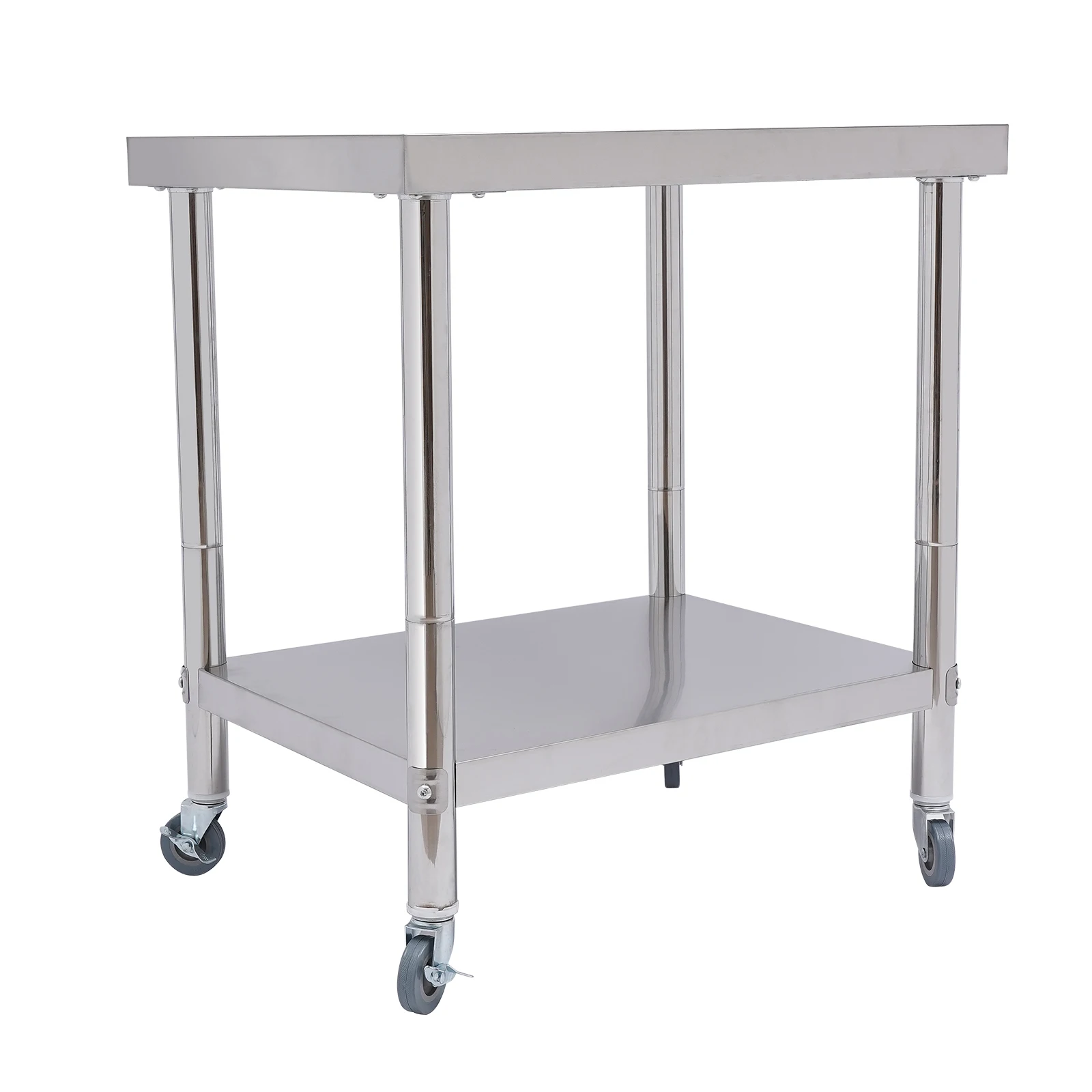 Mesa de aço inoxidável para preparação e trabalho, mesa de trabalho comercial resistente para preparação de alimentos com undershelf para restaurante, casa e hotel