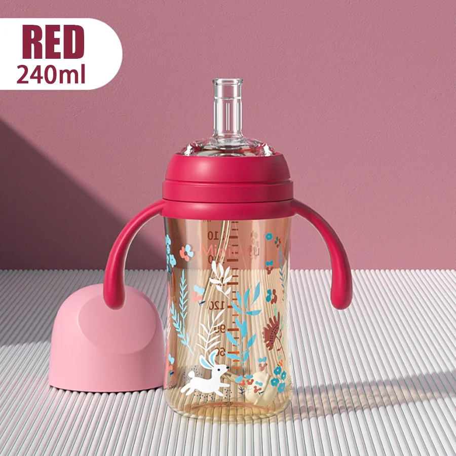 Kubek dla niemowląt o pojemności 240 ml, kubek na wodę z PP, odporny na ciepło, dla dzieci powyżej 10 miesięcy Konstrukcja z kulką grawitacyjną Brak wycieków podczas odwrócenia