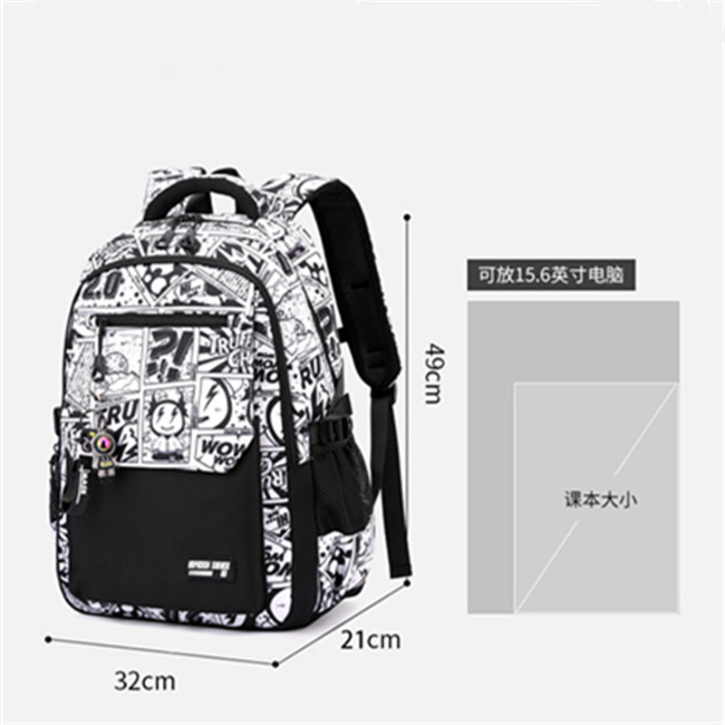 2025年新型防水メンズバックパック、15.6インチノートパソコン対応、グラフィティプリントバックパック、レディースオックスフォードトラベル、メンズバッグ、ヴィンテージスクールバッグ