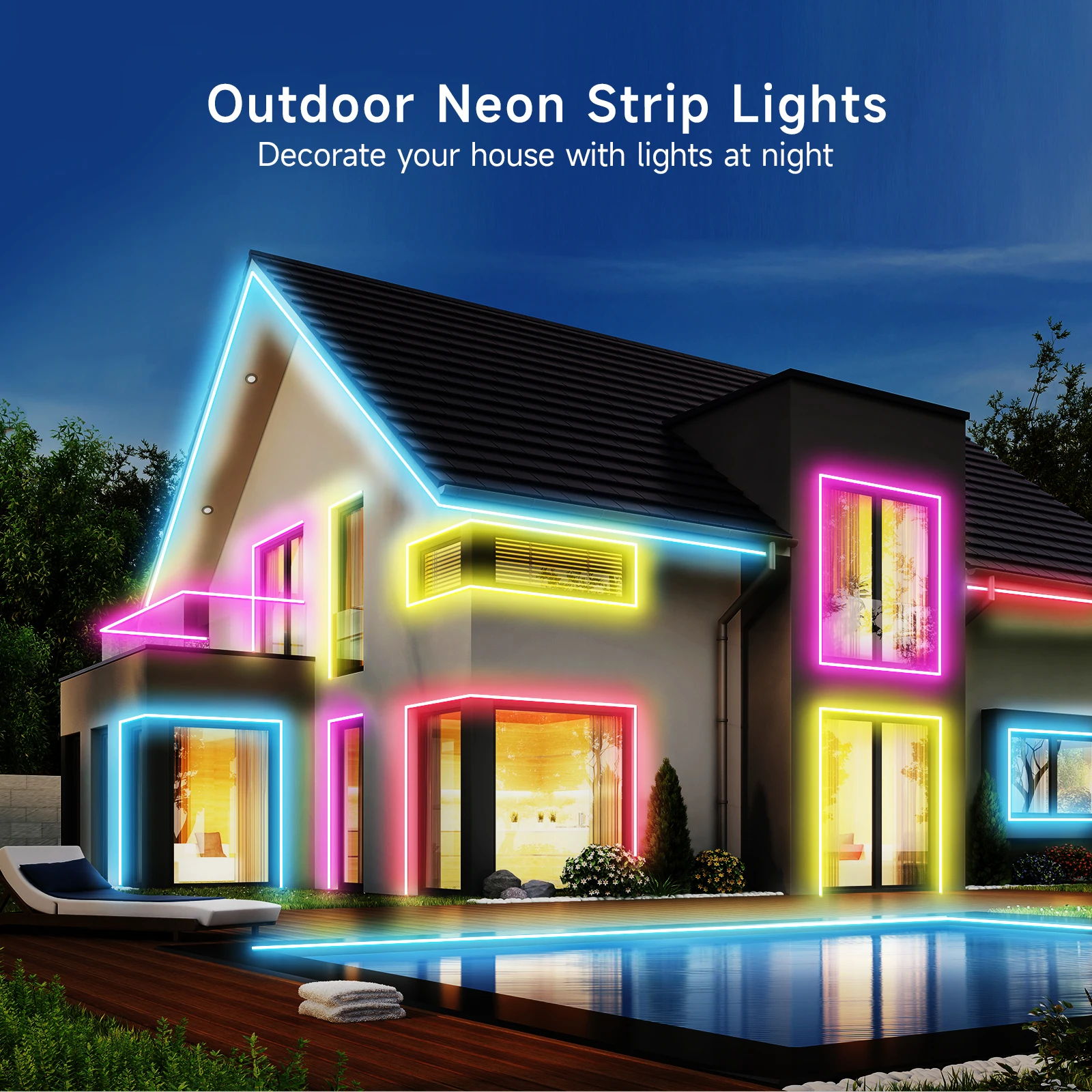 ネオン LED ストリップライト 12-24V 84LEDs/M シリコーンネオンロープライト Bluetooth 音楽同期 RGB IP67 防水ライトストリップ 5-10M