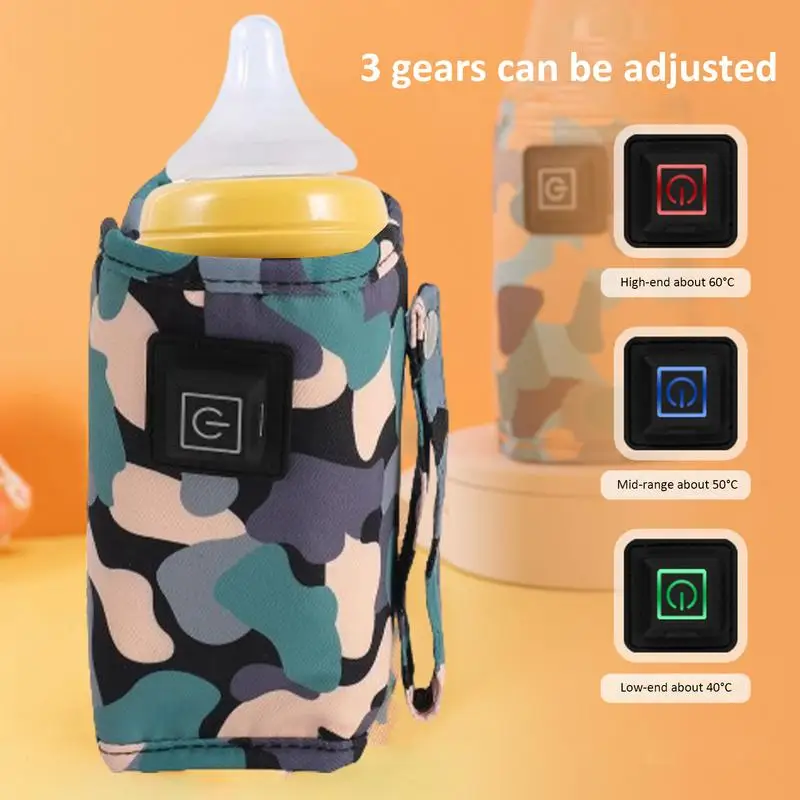 Calentador de botellas portátil USB, termostato calentador de botellas, calentamiento rápido, leche, bebida, protector de calor para viajes, Camping, compras al aire libre