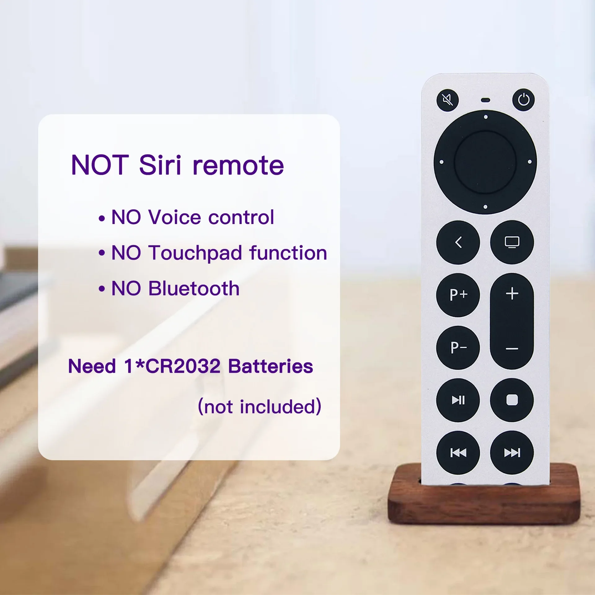 Mando a distancia de repuesto para Apple TV 4K/Gen 1 2 3 4/HD A2843 A2737 A2169 A1842 A1625 A1427 A1469 A1378 A1218 (sin voz)