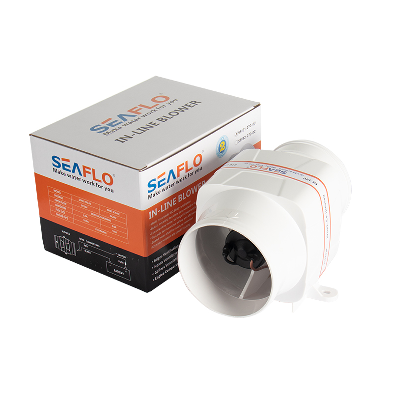 Lororlo-除雪機,4 ", 105mm, 270cfm,屋内排水ファン,DC, 12v, 24v, 6ブレード,船舶用ボート,排気,白サイズ