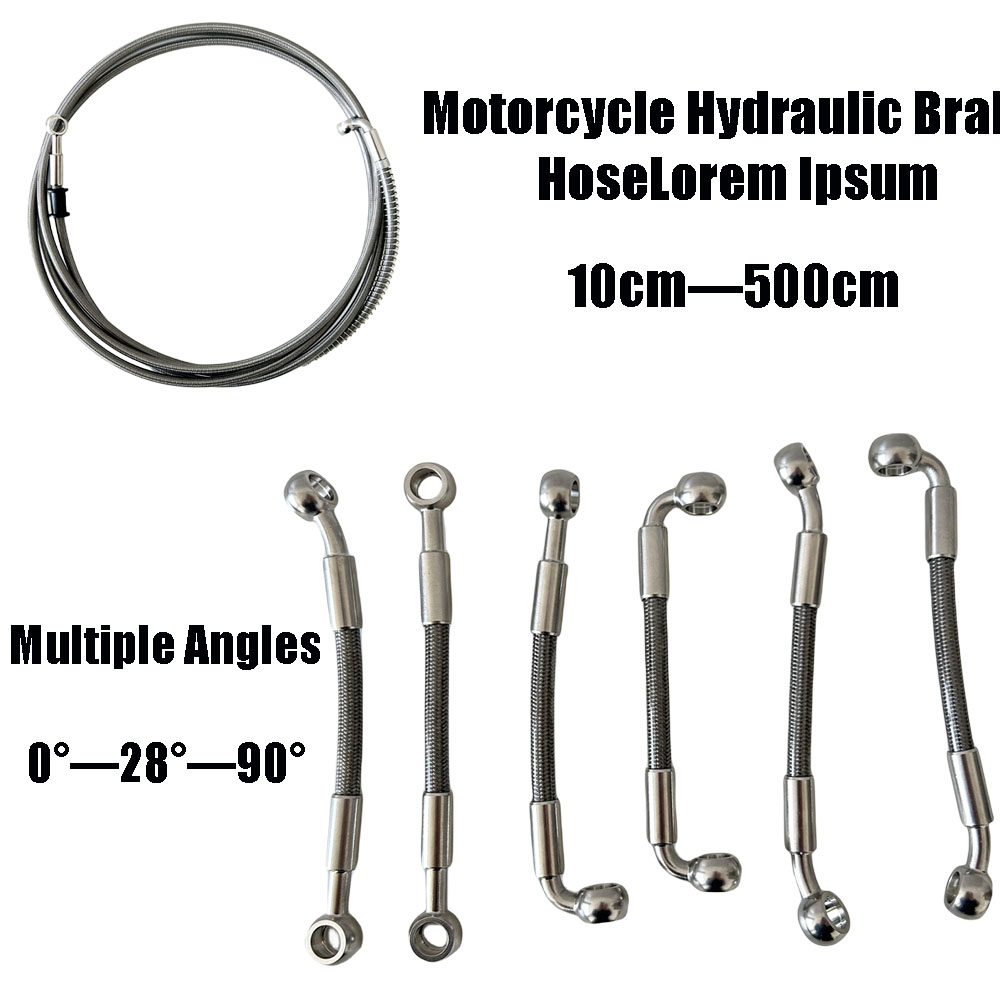 Mangueira de freio trançada moto m10banjo0 ~ 28 ~ 90 ângulos múltiplos disponíveis motocicleta atv embreagem hidráulica dot tubo flexível linha mangueira de óleo