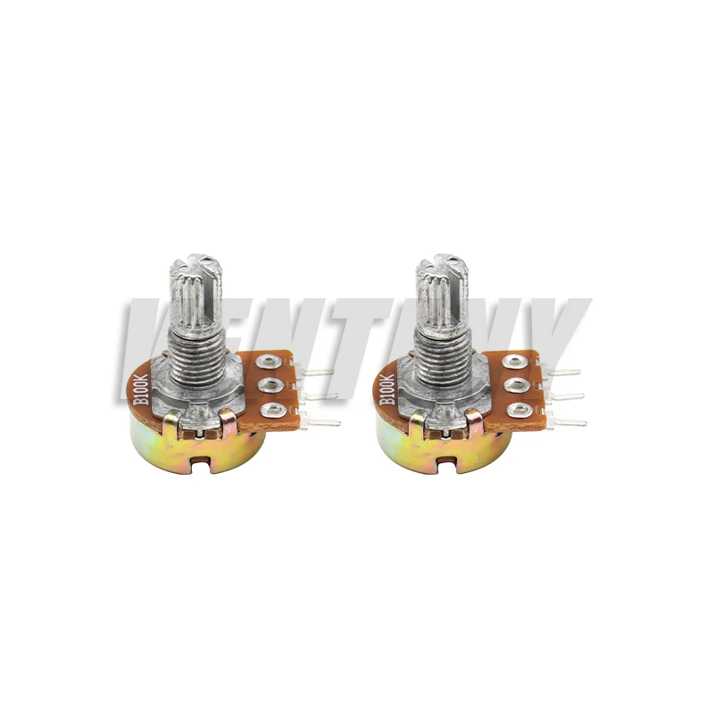 5 uds 15mm 3pin WH148 potenciómetro lineal 1K 2K 5K 10K 20K 50K 100K 250K 1M Kit de potenciómetros con tuercas y arandelas