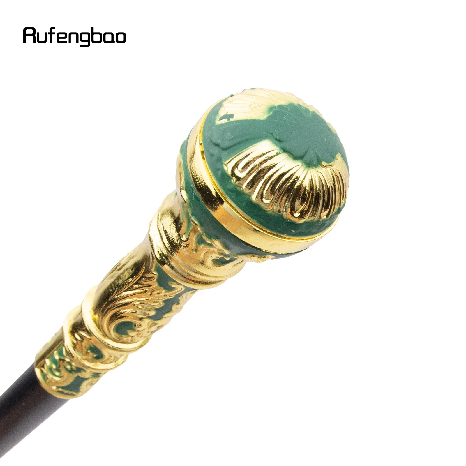 สีเขียวทองหรูหรารอบจับแฟชั่นเดิน Stick สําหรับตกแต่งเดิน Cane Elegant Crosier KNOB Walking Stick 93 ซม