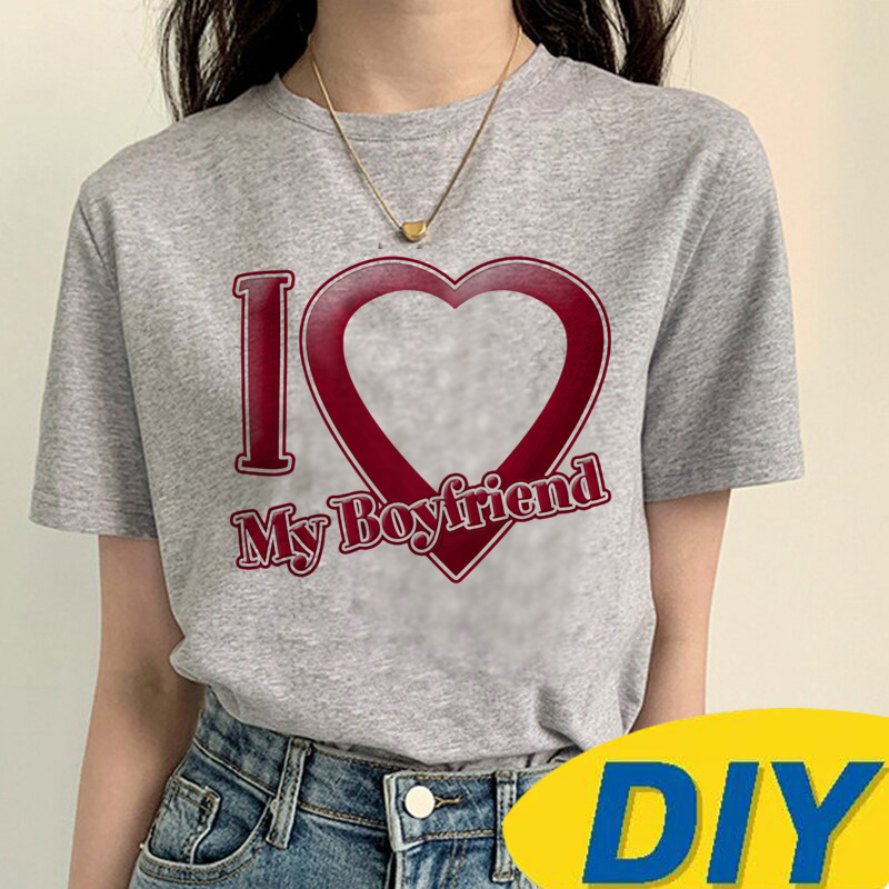 私はボーイフレンドカスタムパーソナライズされた tシャツ女性おかしい原宿 tシャツガール y2k 服
