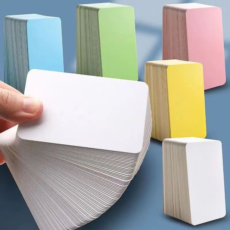 100 pz/scatola carta di carta Kraft colore biglietto da visita vuoto messaggio biglietto di ringraziamento etichetta carta di scrittura segnalibro carta di apprendimento forniture
