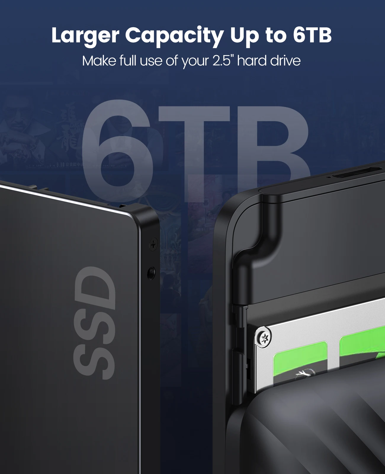 ORICO USB3.0 5Gbps caja de disco duro 2,5 pulgadas SATA a Micro B HDD SSD funda compatible con suspensión automática para PC portátil Notebook HDD