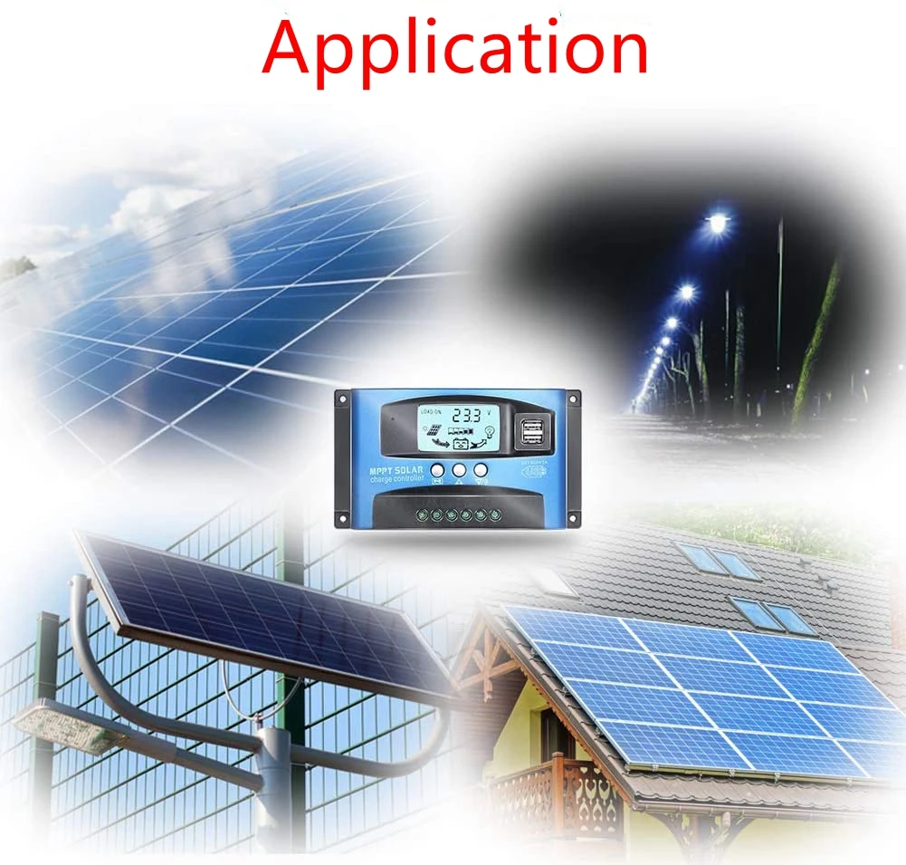 ECGSOLAX 30A 40A 100A MPPT Regolatore di carica solare 12V 24V Regolatore solare automatico con LCD Max PV 50VDC Regolatore di carica solare