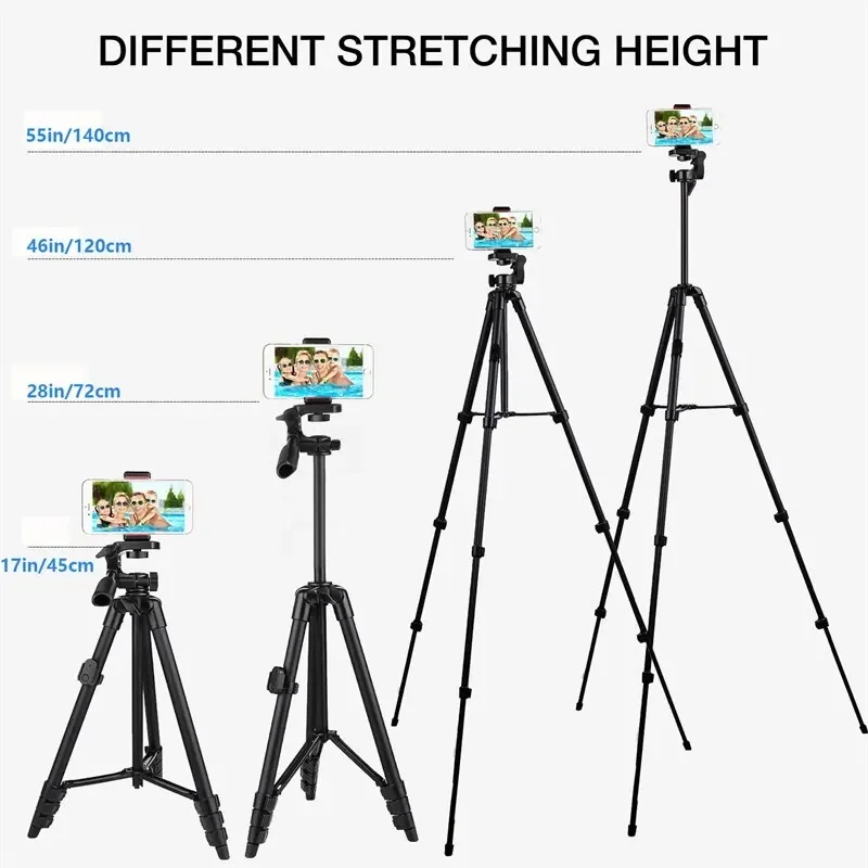 "Extendable Professional Tripod Stand for Phone Video Camera with Selfie Remote Control Xiaomi HUAWEI iPhone Gopro Photography"​