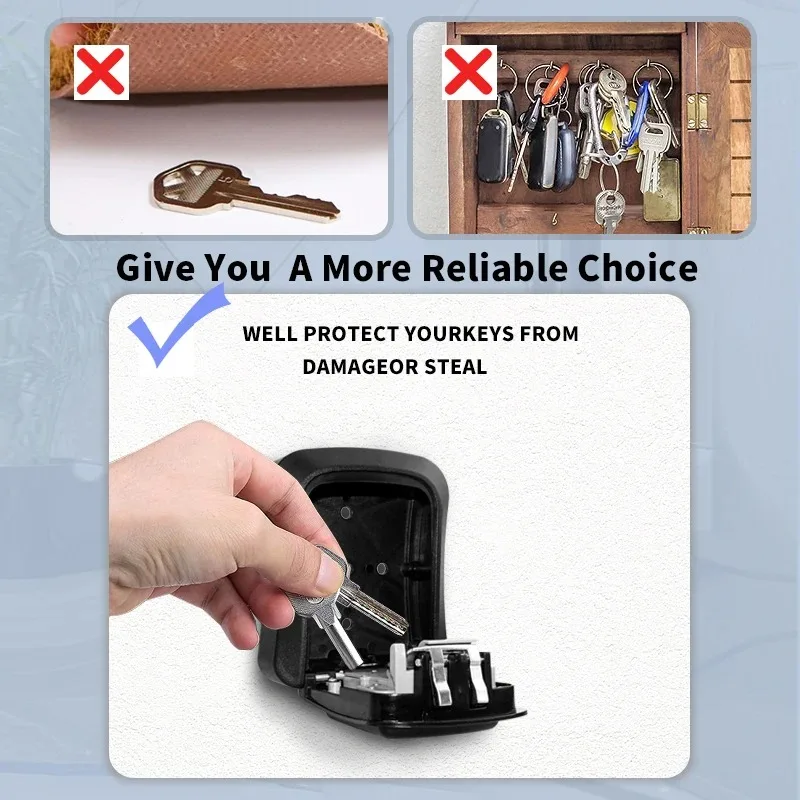 Tuya/TTlock スマートパスワードキーボックス屋外 IP65 防水盗難防止ボックス安全セキュリティインテリジェント ABS/金属スマートウォールマウント