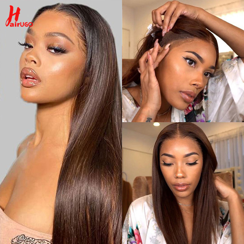 2 #   4 #   ストレート人毛バンドル ブラジル茶髪織りバンドル 茶髪エクステンション レミーチョコレート骨人毛織り