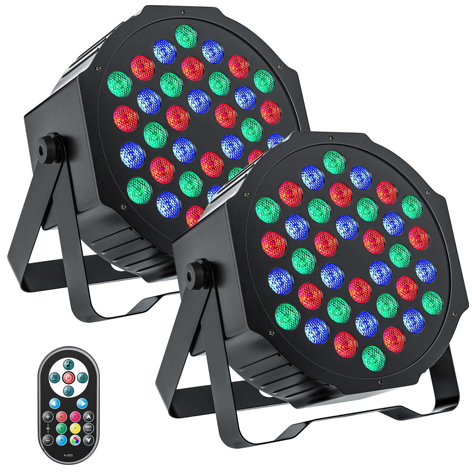 U'King 2 SZT. Lampy imprezowe Par Light 36 LED RGB DMX Efekt Sceniczny Oświetlenie Sceniczne Płaskie Lampy Par DJ Światła Disco Światła Ślubne