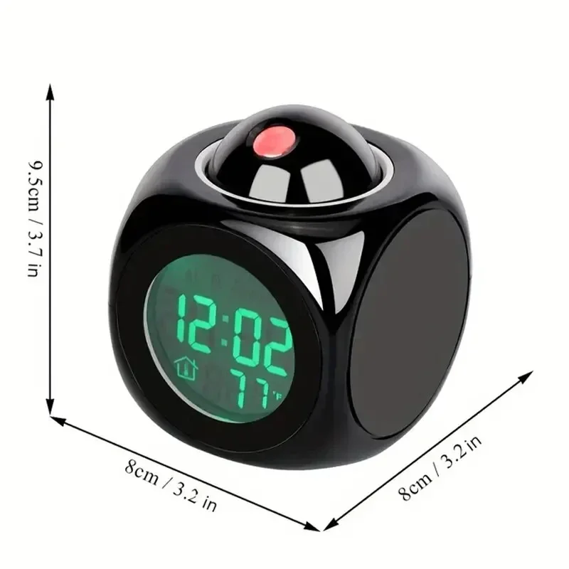 Reloj despertador de proyección, pantalla de techo, repetición, mesa de escritorio, reloj de proyección Digital multifunción por voz, pantalla de temperatura, 1 ud.