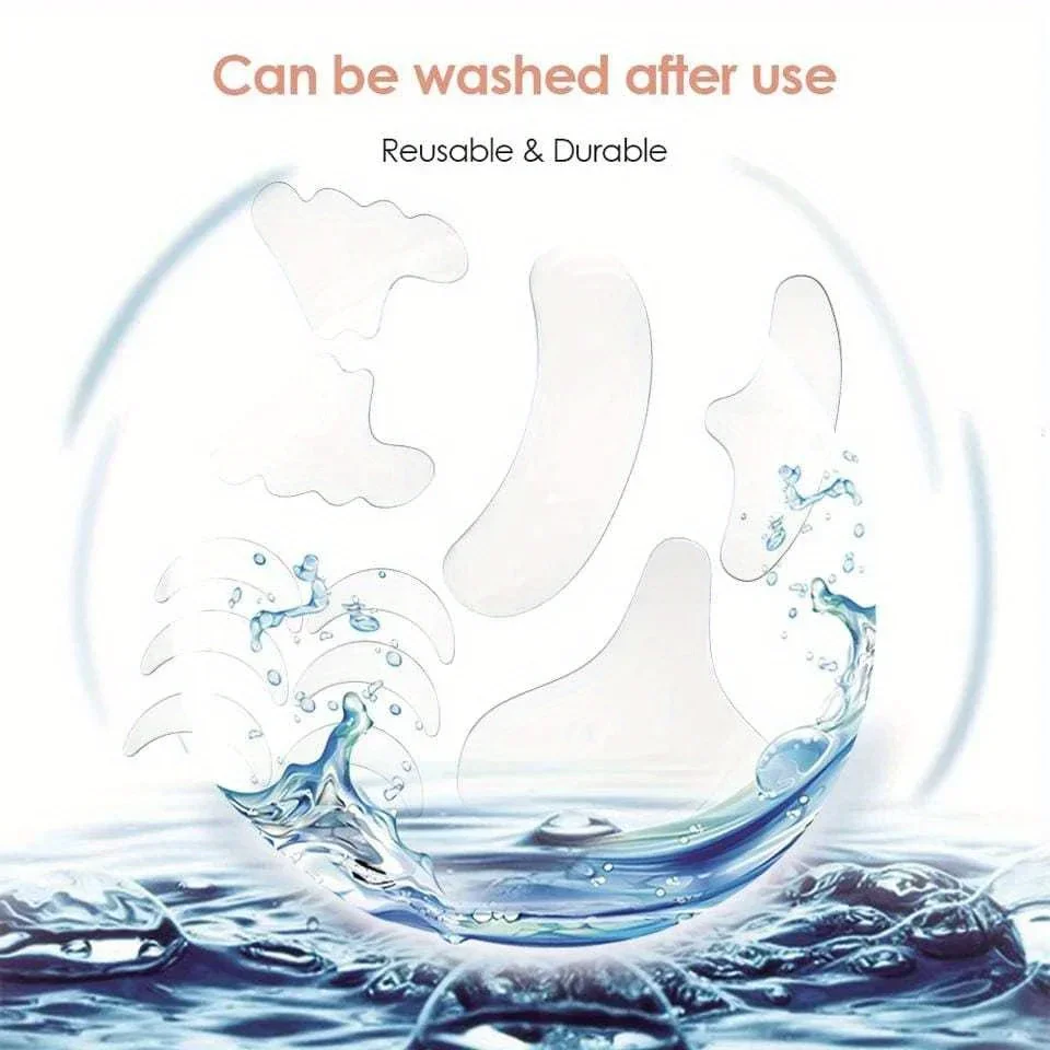 Herbruikbare Siliconen Rimpel Verwijderen Sticker Gezicht Voorhoofd Hals Oog Sticker Pads Anti Rimpel Anti Aging Huid Gezicht Lifting Patches