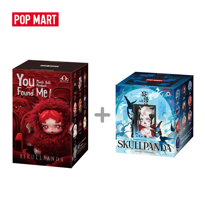 【COMBO】POP MART 1 шт. SKULLPANDA Ты знайшов меня! Слепая коробка с подвеской в виде плюшевой куклы серии + 1 шт. SKULLPANDA Слепая коробка серии Mirage