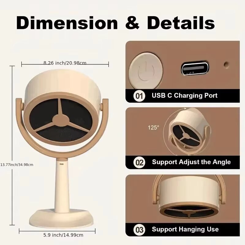 Q8 mini exaustor de mesa doméstico, exaustor pequeno portátil, exaustor de vento alto com ângulo ajustável USB.