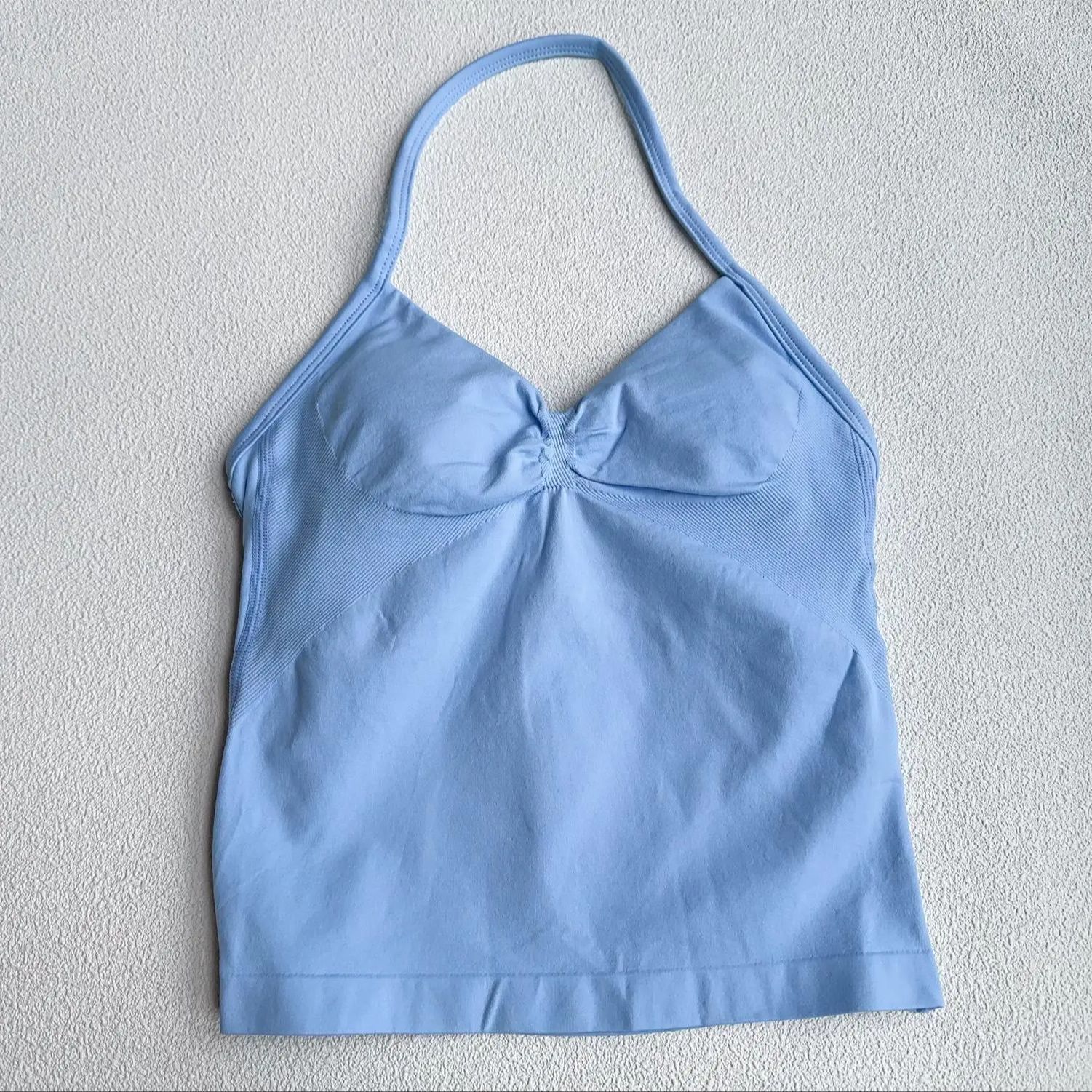 Sin logotipos, Tops de tiras palangre de impacto, chaleco deportivo para Yoga para mujer, Fitness, gimnasio, entrenamiento, sin espalda, sujetador incorporado con copas, ropa