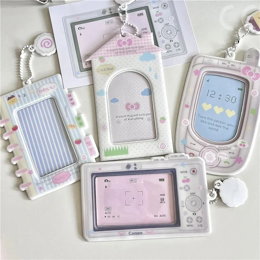 Cubierta de tarjeta de PVC para teléfono móvil, ventilador de cámara, estrella, frijoles de amor, tarjeta pequeña, colección de tarjetas de campus, bolsa de tarjeta, colgante de exhibición