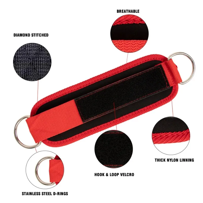 Correas de tobillo para Fitness, puños de soporte ajustables con anillo en D, ejercicios de piernas para gimnasio, entrenamiento, protección deportiva, abductores de seguridad