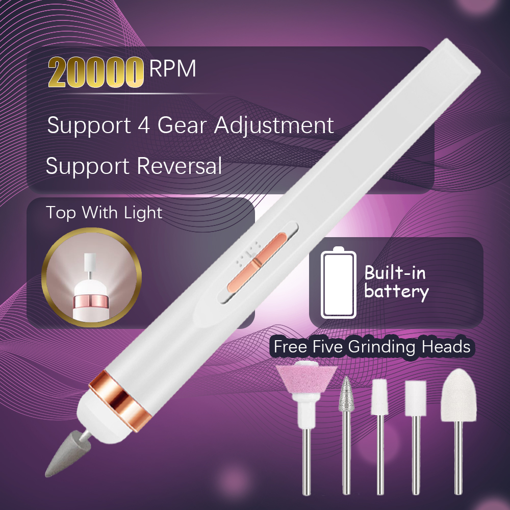 LINMANDA-Perceuse à ongles électrique portable, lime à ongles aste professionnelle, polissage de gel, salon de manucure, 20000 tr/min