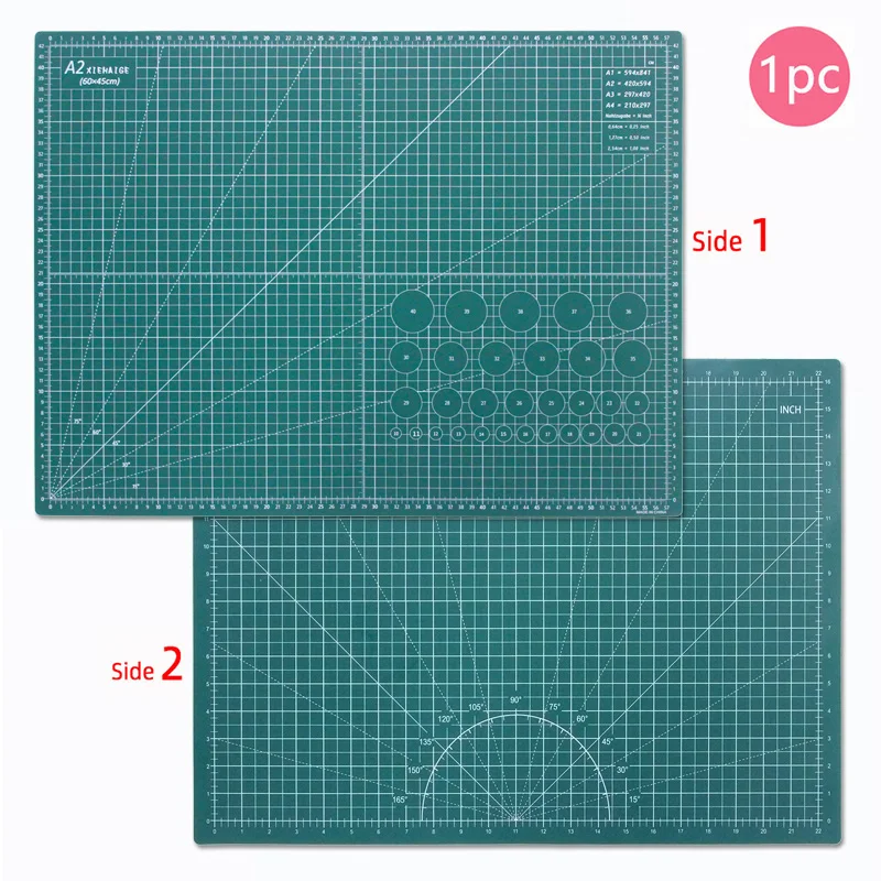 A2 Self-Healing Cutting Mat 23.6x17.7 Inch, Multipurpose Craft Mat for DIY/Office/School/Quilting, Non-Slip Gridded Work Surface