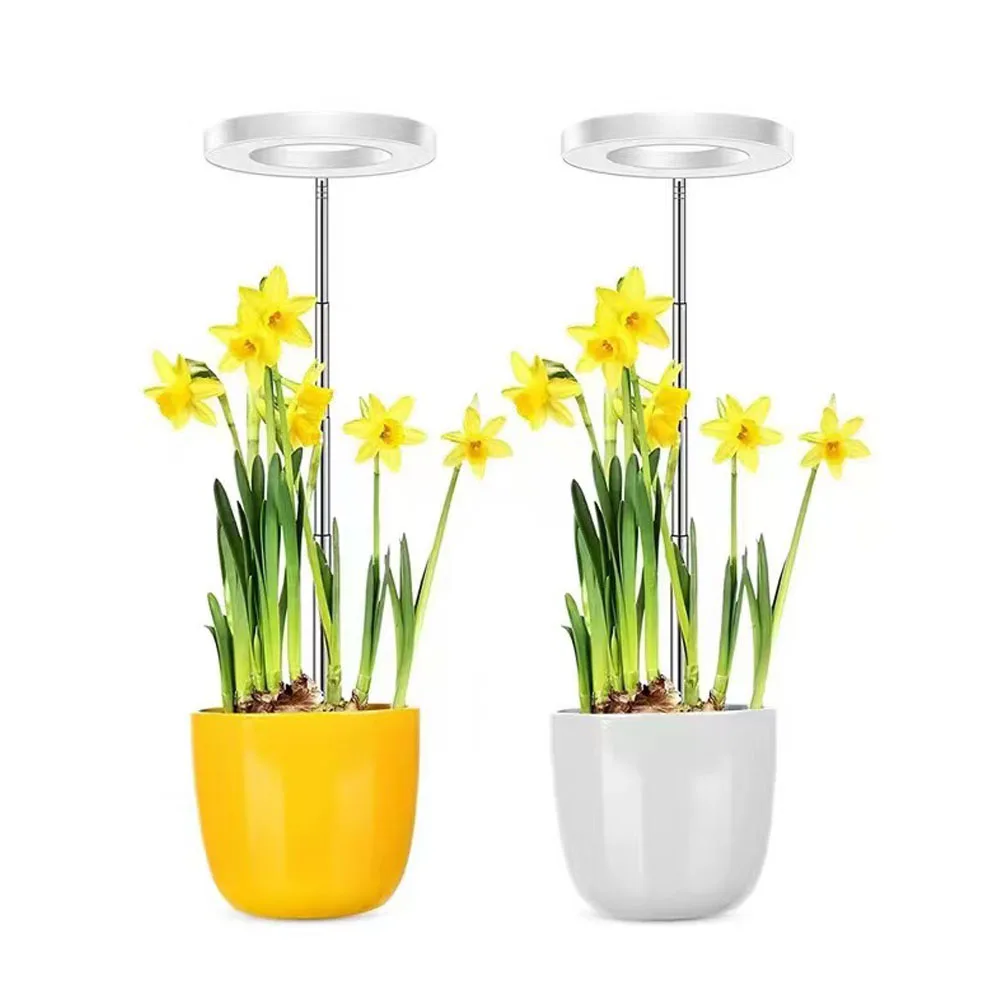Lâmpada de crescimento LED solar interna de espectro completo, tempo de escurecimento USB, plantas suculentas, lâmpada de luz de preenchimento telescópica para cama de flores