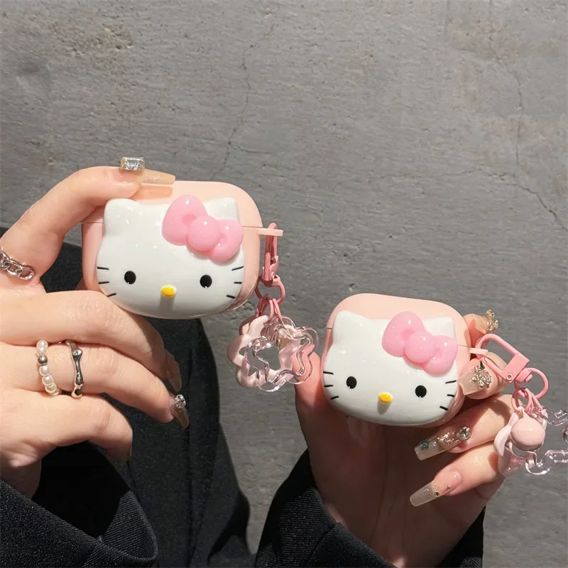 Чехол Hello Kitty для Airpods, милый защитный чехол из ТПУ для наушников Candy с брелком для Airpods Pro 2, чехол для девочек и женщин, принципиально
