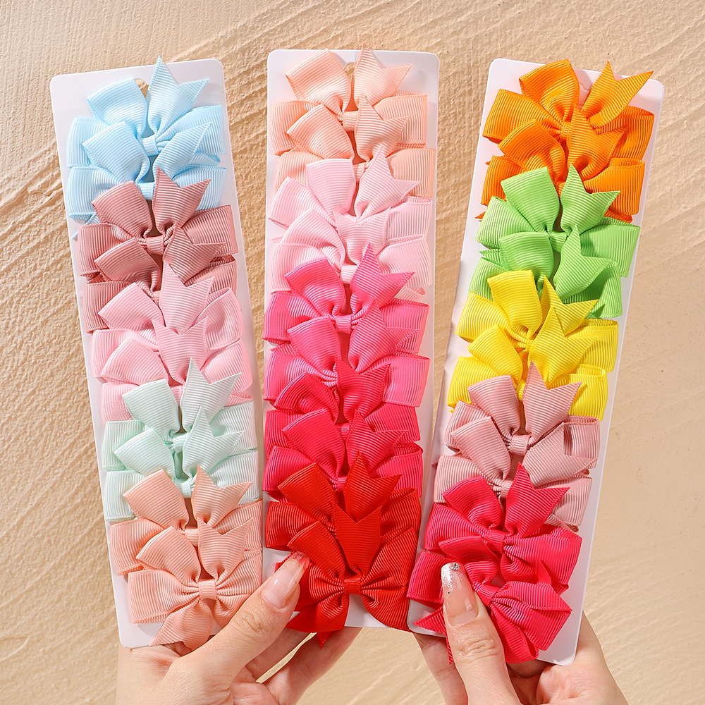 10 ชิ้น/เซ็ตใหม่น่ารักริบบิ้น Bowknot คลิปผมเด็ก Handmade Bows Hairpin Barrettes Headwear เด็กทารกอุปกรณ์เสริมผม