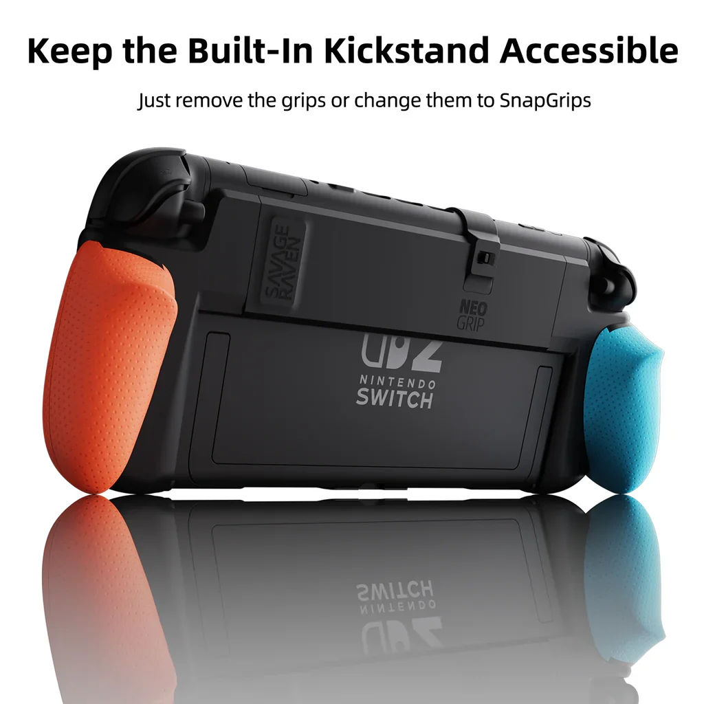 Savage Raven by Skull & Co. NeoGrip with Replaceable Ergonomic Grip Protective Case for Nintendo Switch 2 NS2 Game Console