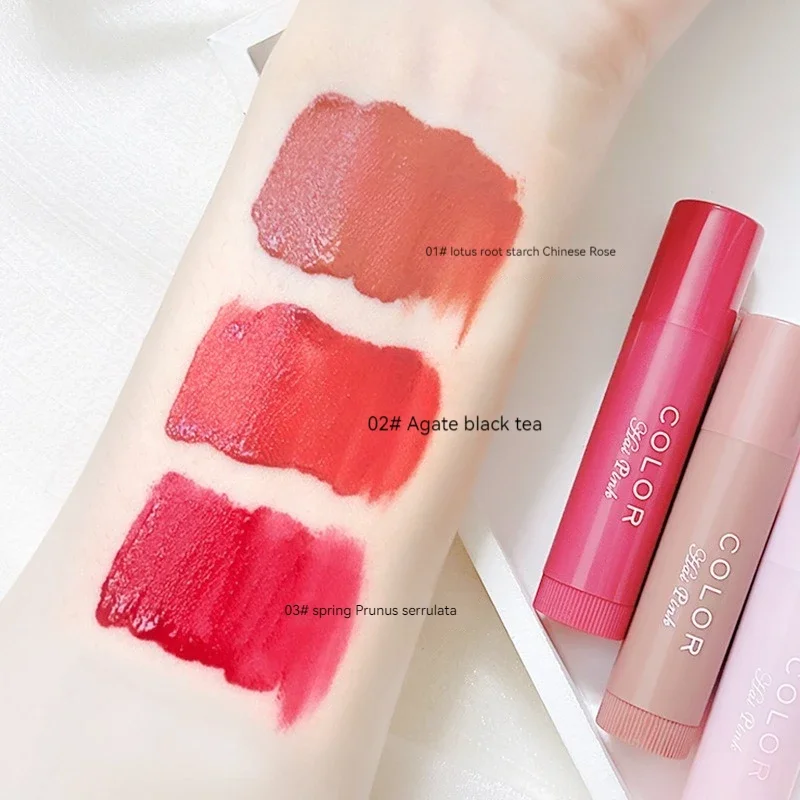 Bálsamo labial hidratante antiseco, fácil de llevar, cuidado de los labios, lápiz labial antigrietas, maquillaje de cuidado coloreado, 3/1 Uds.