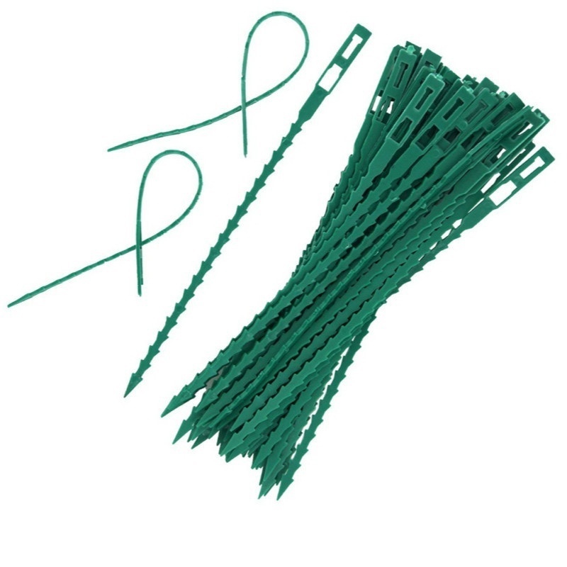 50 Uds. Bridas de plástico ajustables para cables de plantas, bridas para cables reutilizables para jardín, árbol, soporte para escalar plantas, vid, tomate, Clip para tallo